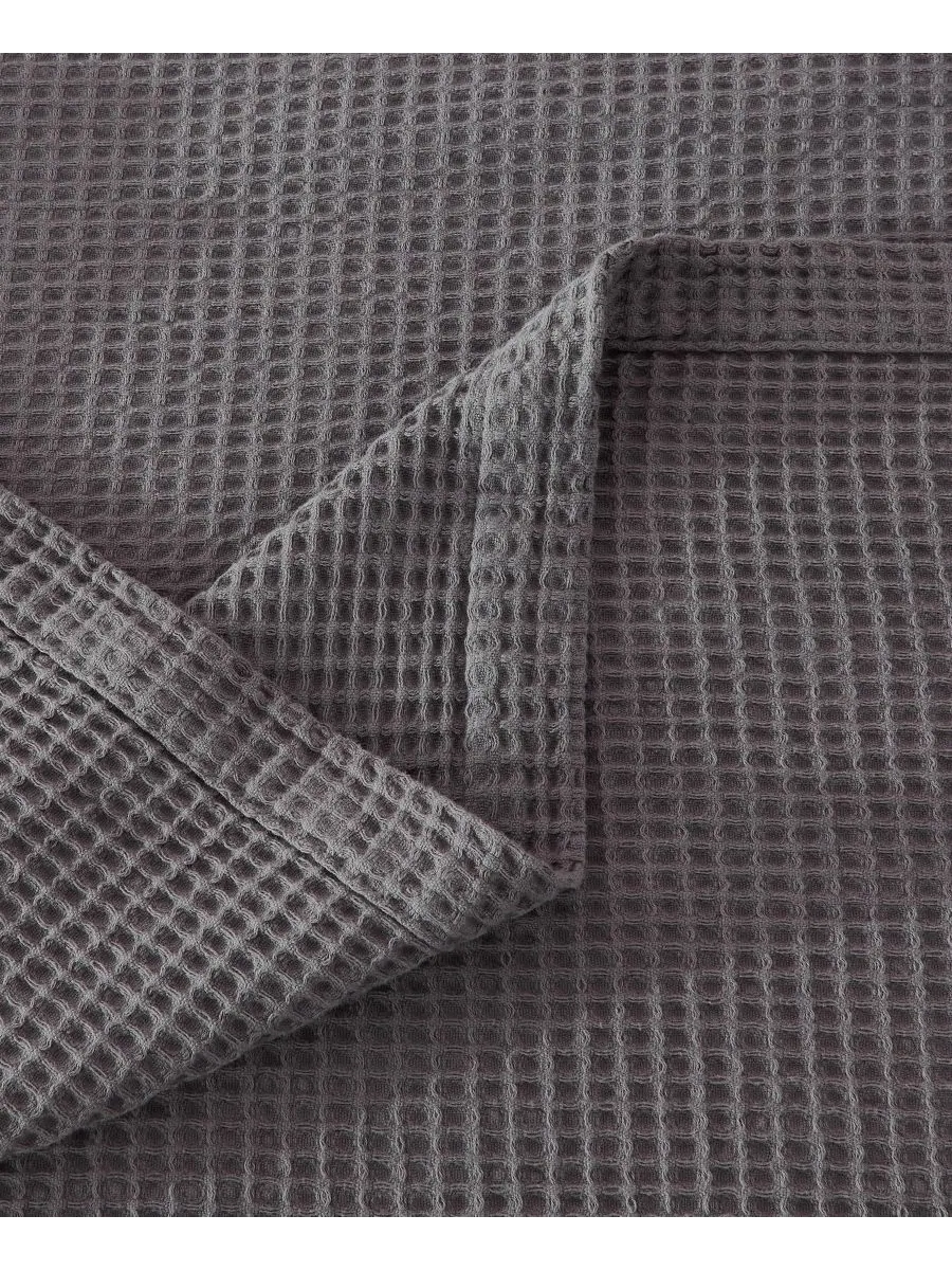Хлопковое одеяло с вафельным плетением Linery & Co, Dark grey, Full/Queen — изображение 4 из 6, серый