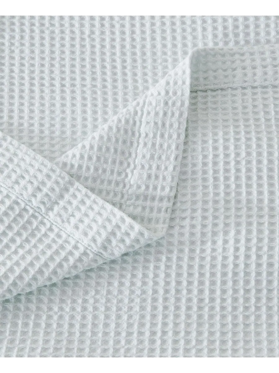 Хлопковое одеяло с вафельным плетением Linery & Co, Ice blue, Full/Queen — изображение 4 из 6, синий