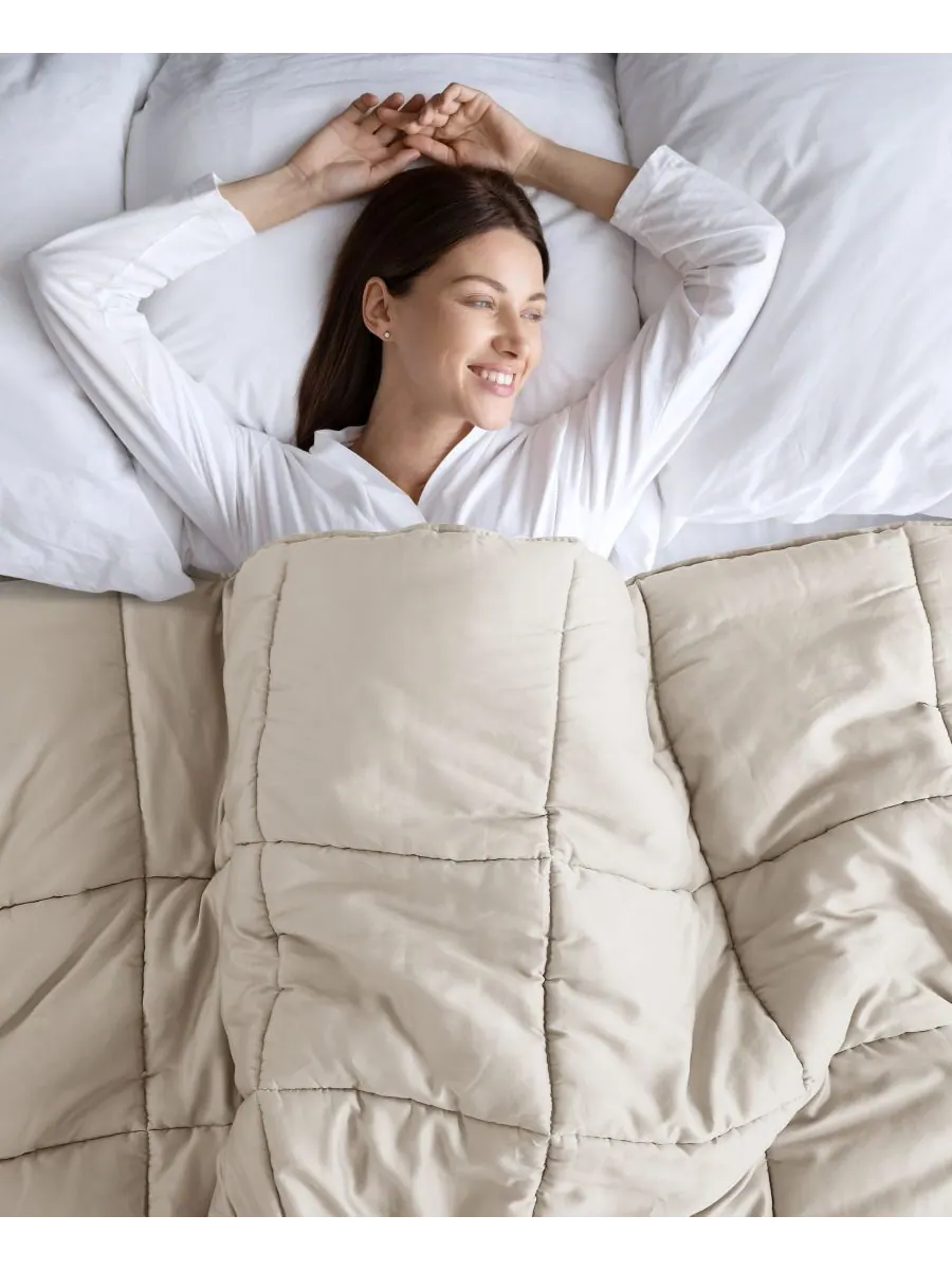 Роскошное одеяло Winfield из хлопкового перкаля с наполнителем, имитирующим пух, размер Twin/Twin — изображение 9 из 10