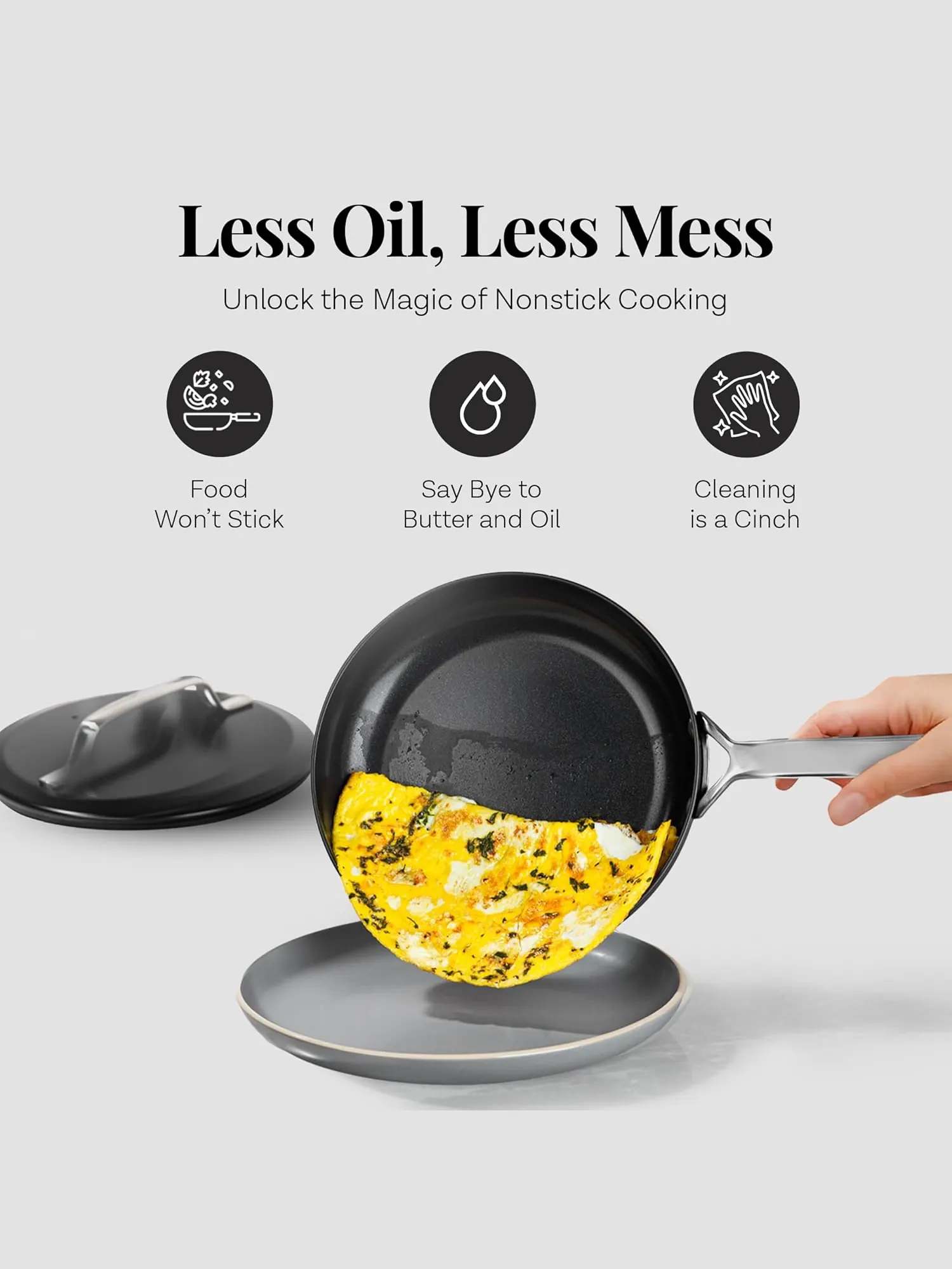 Набор кухонной посуды Gotham Steel Modern Ceramic Nonstick, 11 предметов — изображение 4 из 7, черный