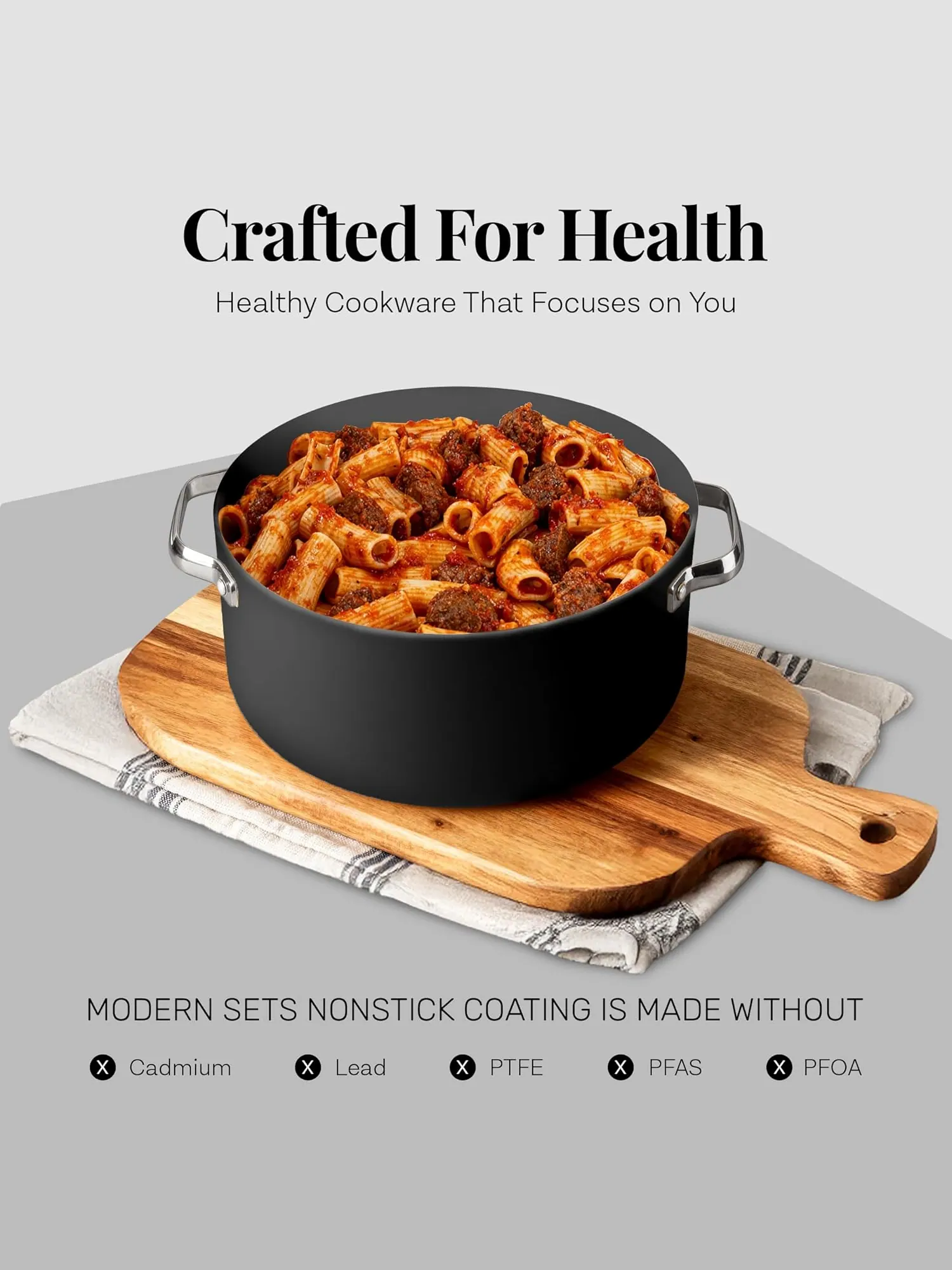 Набор кухонной посуды Gotham Steel Modern Ceramic Nonstick, 11 предметов — изображение 5 из 7, черный
