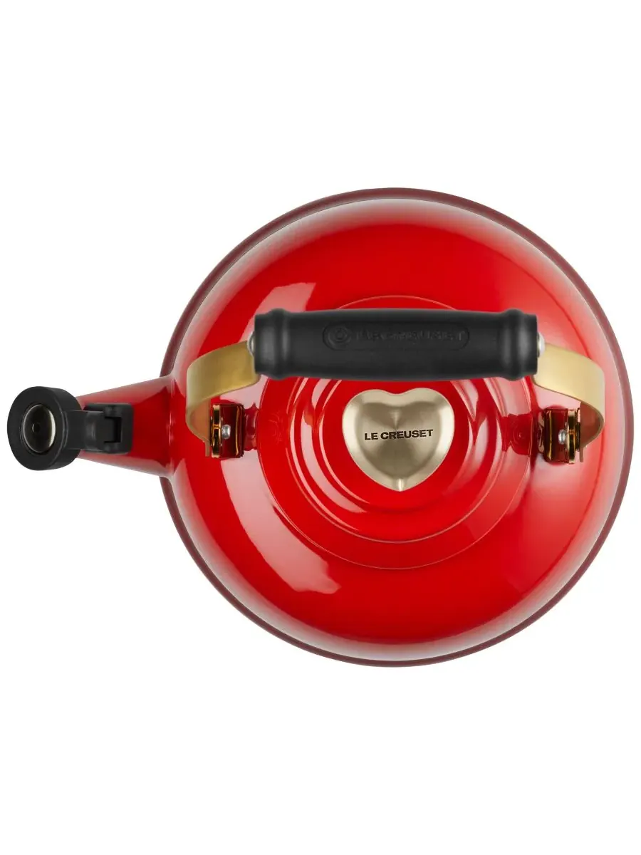 Эмалированный стальной чайник с свистком, объемом 2 л Le Creuset — изображение 4 из 4, красный