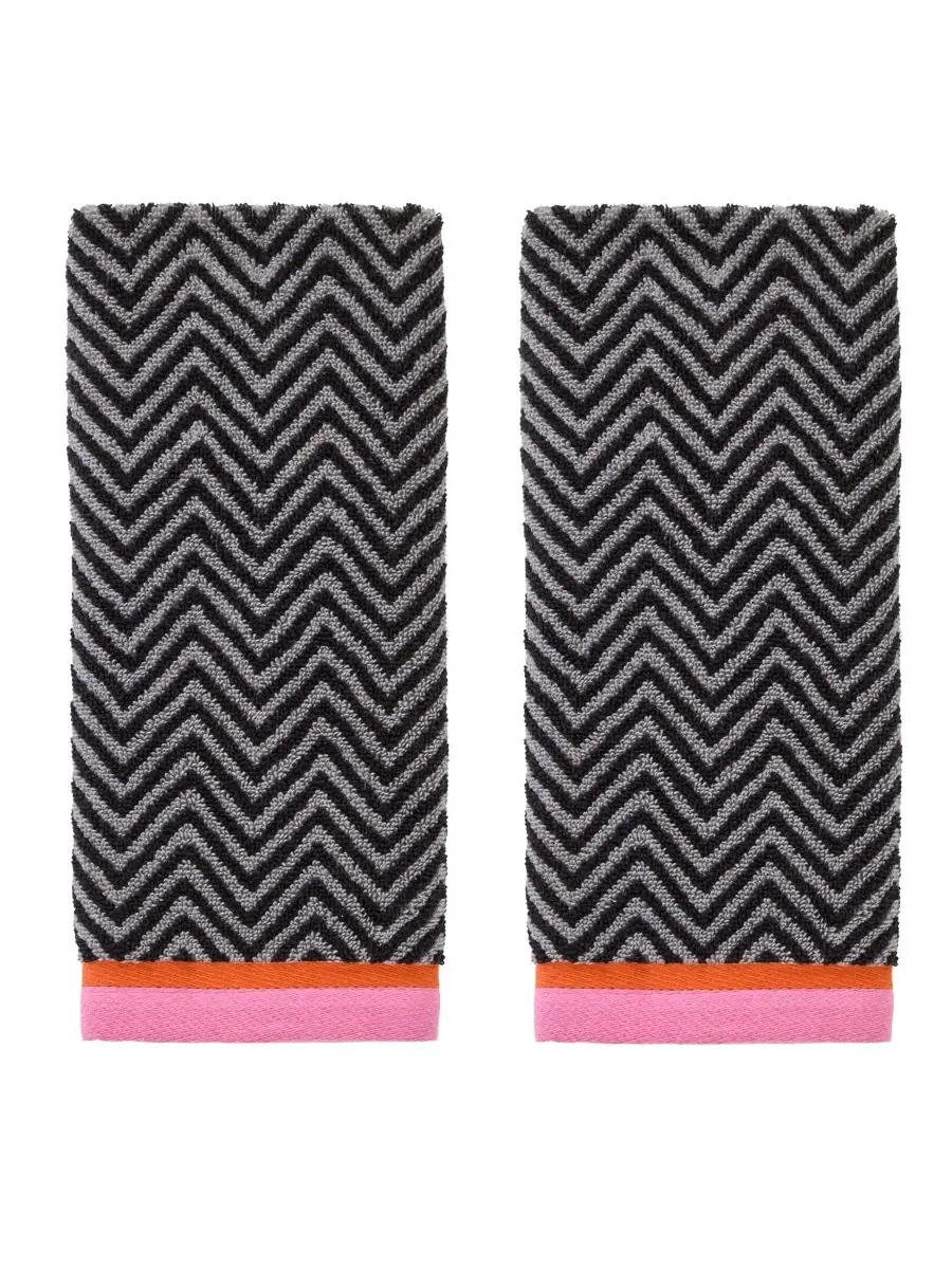 Набор из 2 полотенец для рук Herringbone Border Jacquard SKL Home