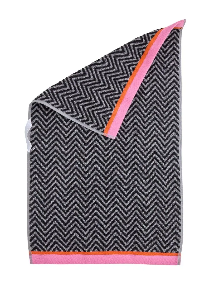 Набор из 2 полотенец для рук Herringbone Border Jacquard SKL Home — изображение 3 из 6, черный