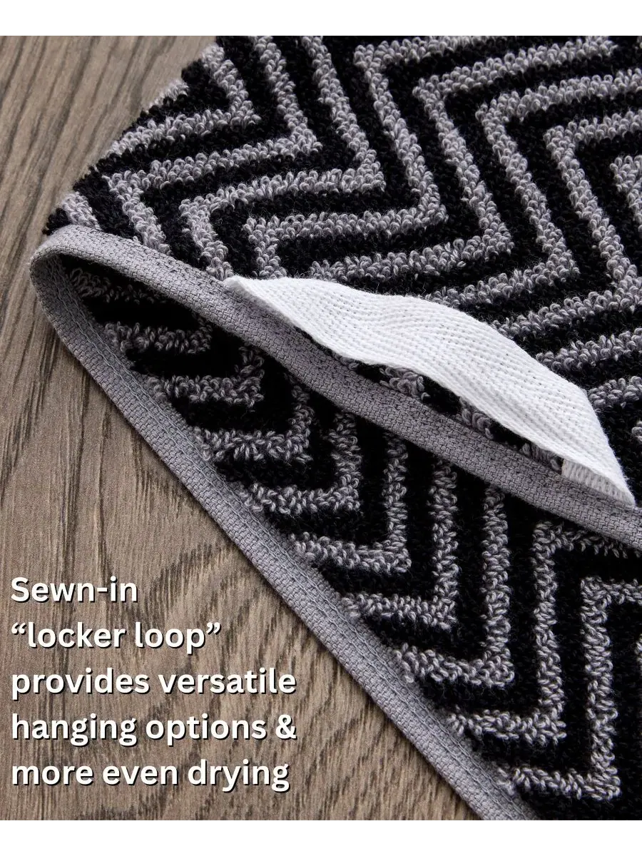 Набор из 2 полотенец для рук Herringbone Border Jacquard SKL Home — изображение 4 из 6, черный
