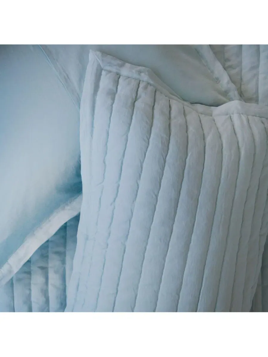 Стеганое одеяло из французского льна с наволочками, Twin/Twin XL Bokser Home, Wave — изображение 6 из 11