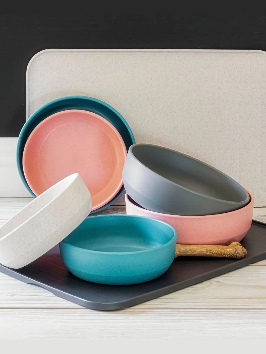 Набор из 2 средних полипропиленовых мисок Bevel Wheat Abode Homewares — изображение 3 из 3, бирюзовый