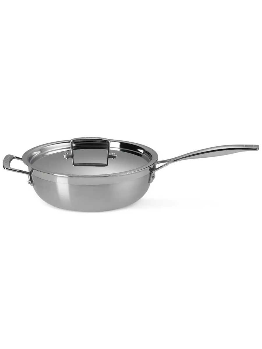 Le Creuset Классическая круглая сковорода для шеф-повара из нержавеющей стали, 3,5 кварты