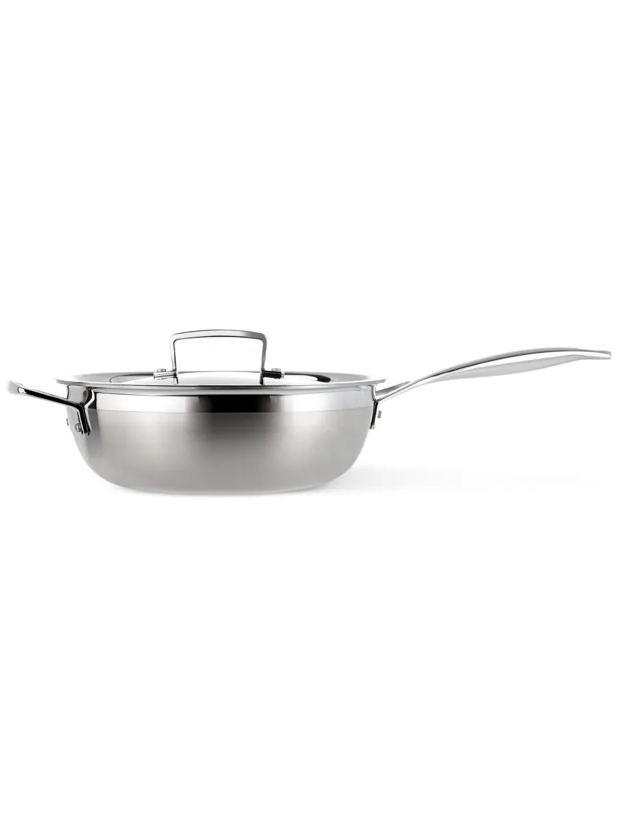 Le Creuset Классическая круглая сковорода для шеф-повара из нержавеющей стали, 3,5 кварты — изображение 6 из 6, серебристый