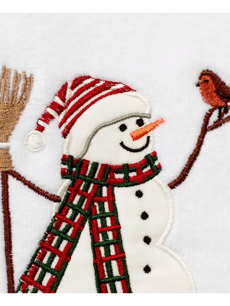 Хлопковое полотенце для рук snowman park, 40 см x 61 см. Avanti — изображение 3 из 4, белый