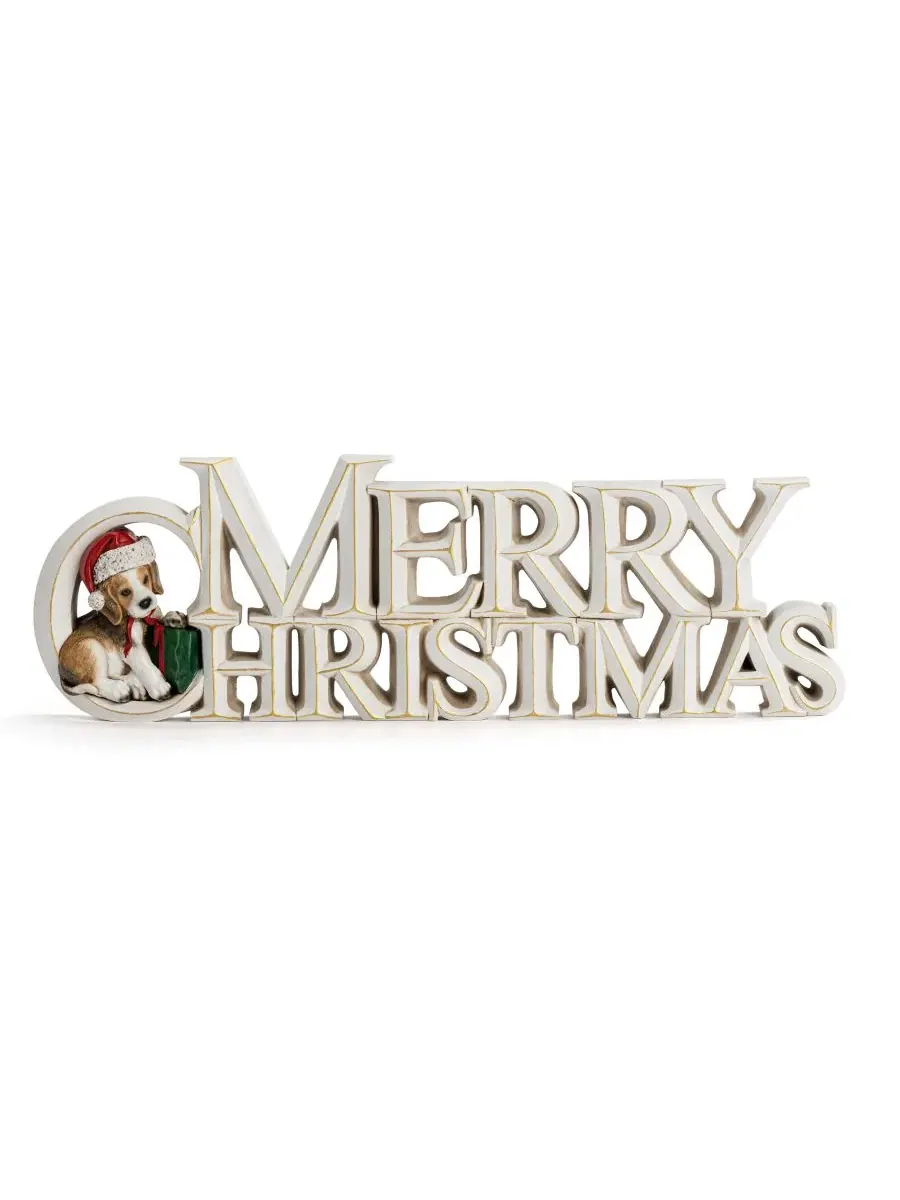 Декоративная фигурка Merry Christmas Puppy Napco — красный