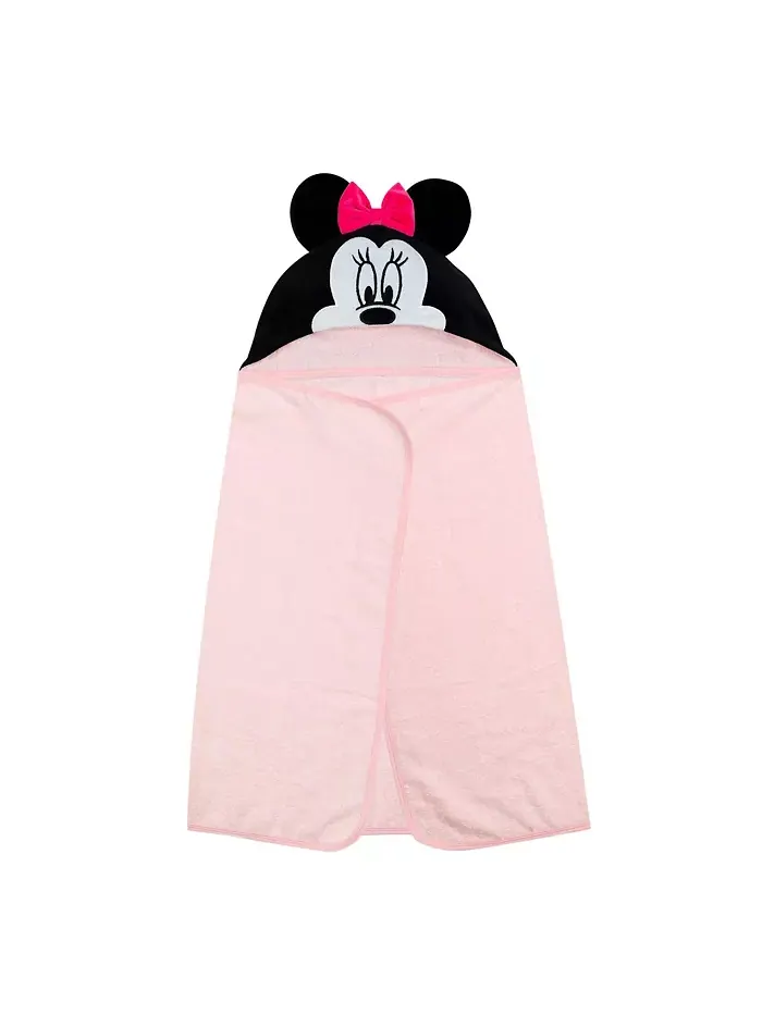 Детское банное полотенце с капюшоном Lambs & Ivy Disney Baby Minnie Mouse хлопковое — изображение 3 из 5, розовый