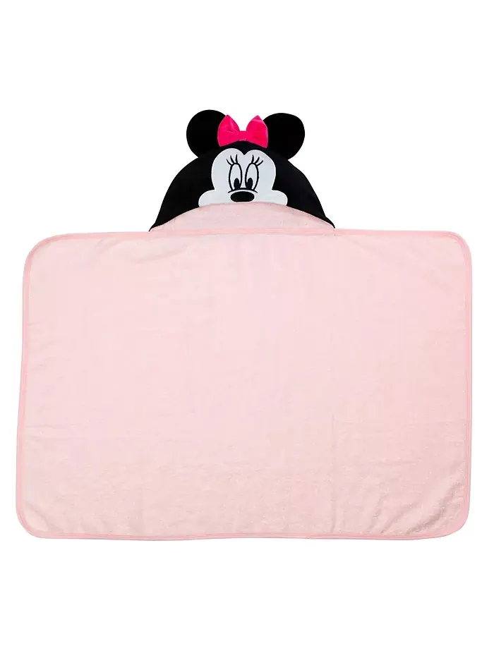 Детское банное полотенце с капюшоном Lambs & Ivy Disney Baby Minnie Mouse хлопковое — изображение 4 из 5, розовый