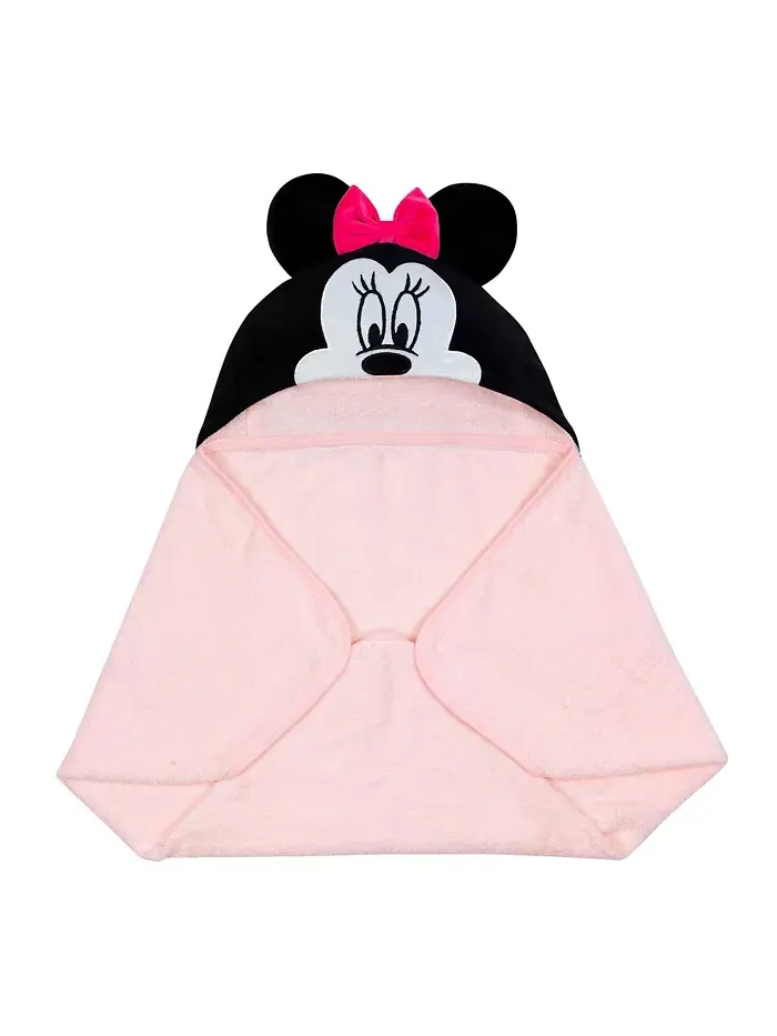 Детское банное полотенце с капюшоном Lambs & Ivy Disney Baby Minnie Mouse хлопковое — изображение 5 из 5, розовый