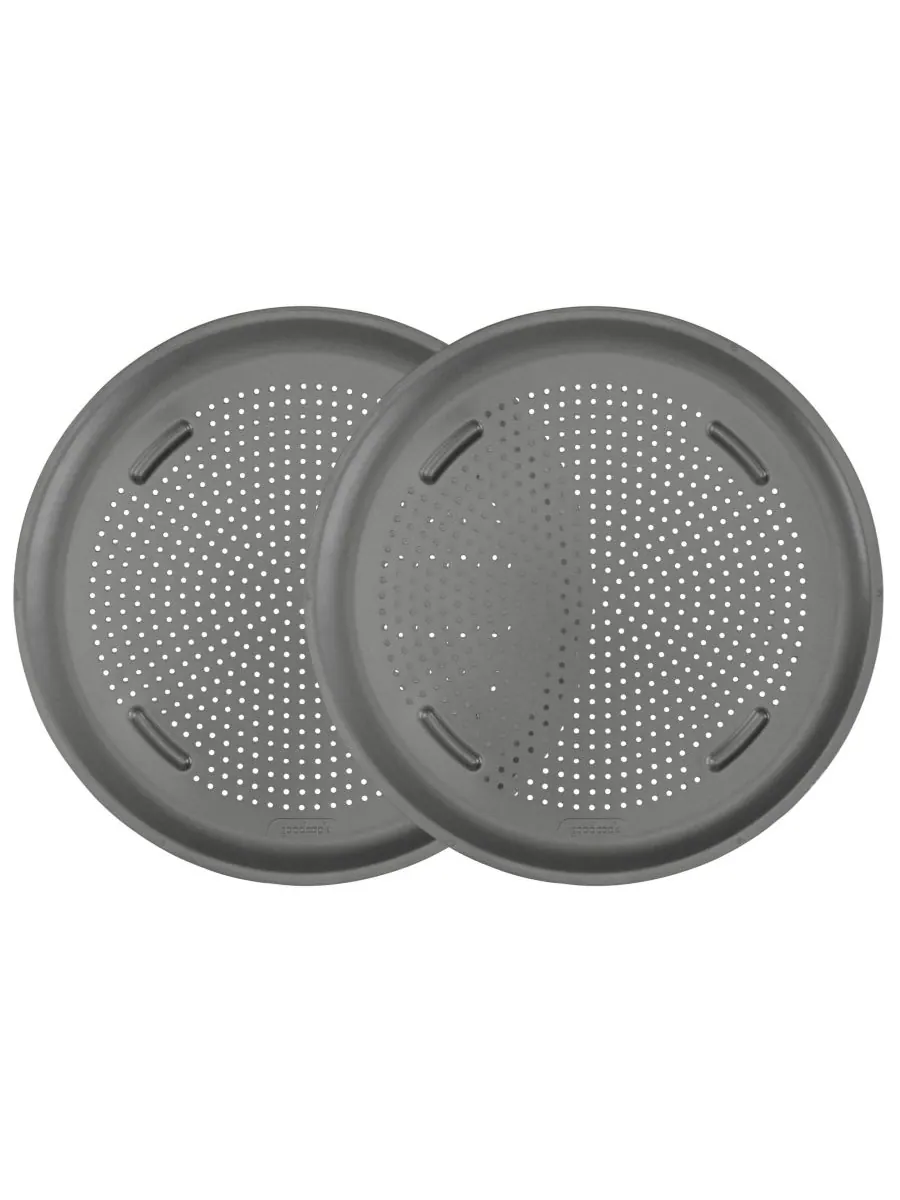 Набор из 2 больших антипригарных сковородок для пиццы Good Cook Air perfect из углеродистой стали — изображение 5 из 6, серый