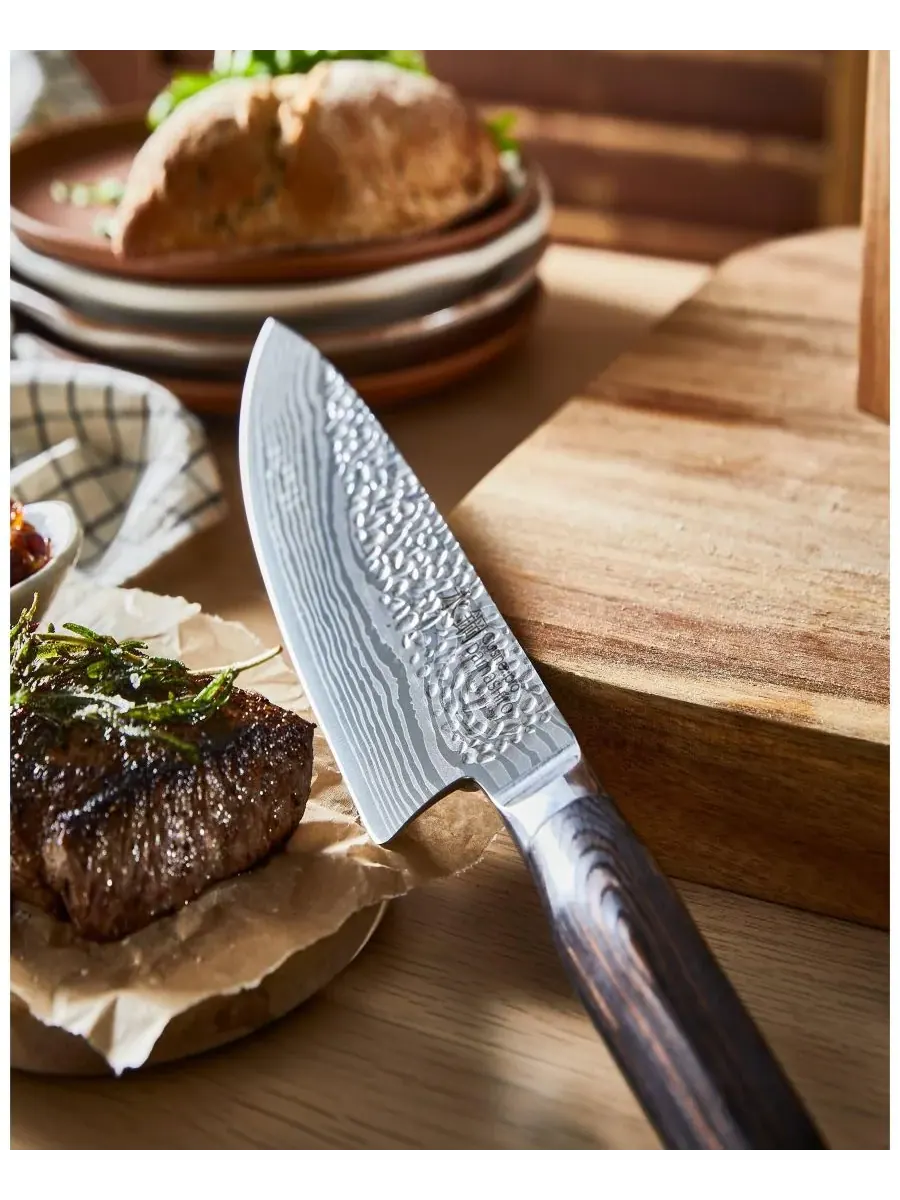 Набор ножей Damashiro Emperor Makoto из 7 предметов с подставкой Cuisine::Pro — изображение 3 из 8, серебряный