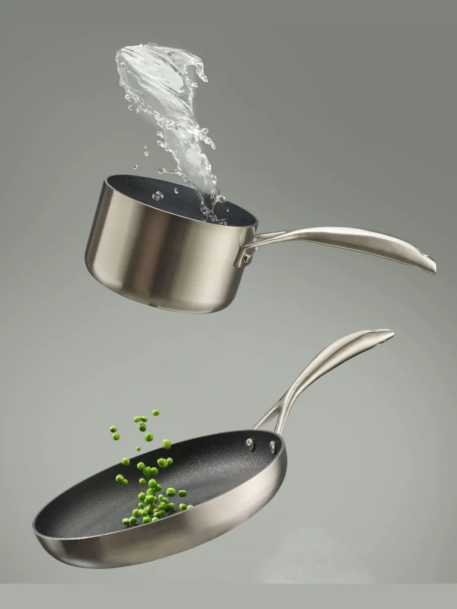 Алюминиевая кастрюля с крышкой объемом 2 кварты (около 9,8 л) SCANPAN — изображение 2 из 3, серебряный