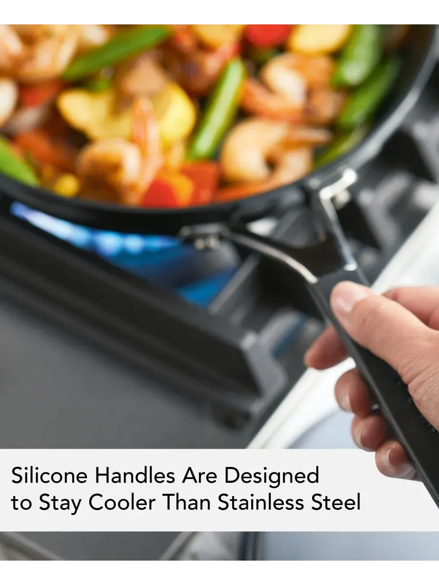 Набор сковород KitchenAid Hard-Anodized Induction Nonstick, 2 предмета, 20/25 см — изображение 9 из 10, черный