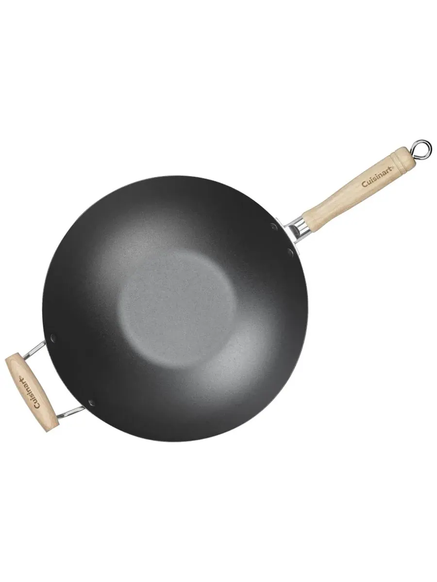 Вок из углеродистой стали 36 см с дополнительной ручкой Cuisinart — изображение 2 из 6, черный
