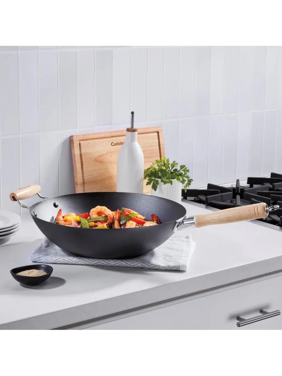 Вок из углеродистой стали 36 см с дополнительной ручкой Cuisinart — изображение 6 из 6, черный