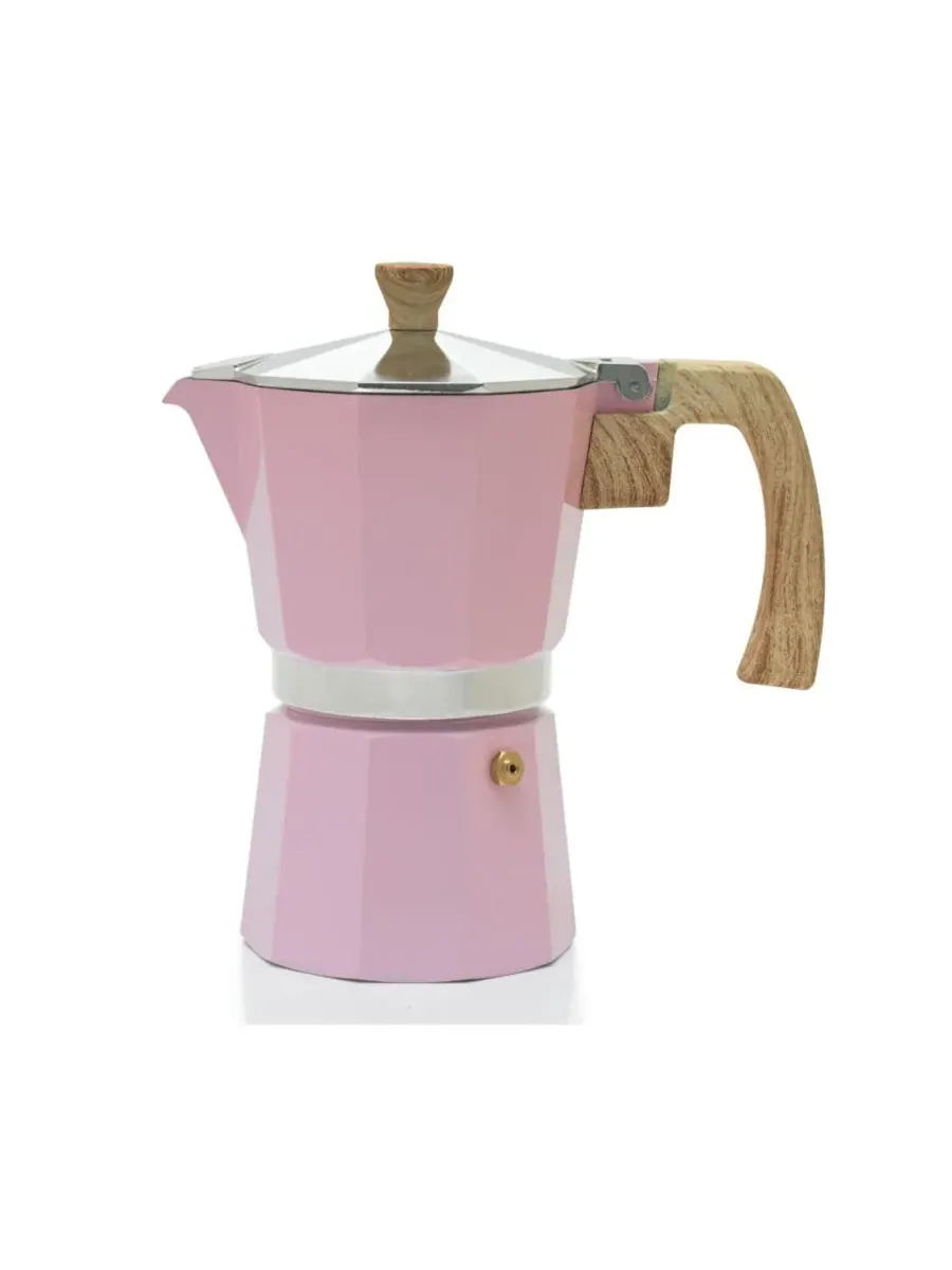 Алюминиевая кофеварка для эспрессо на 6 чашек Sedona Kitchen, персиковый — изображение 6 из 6