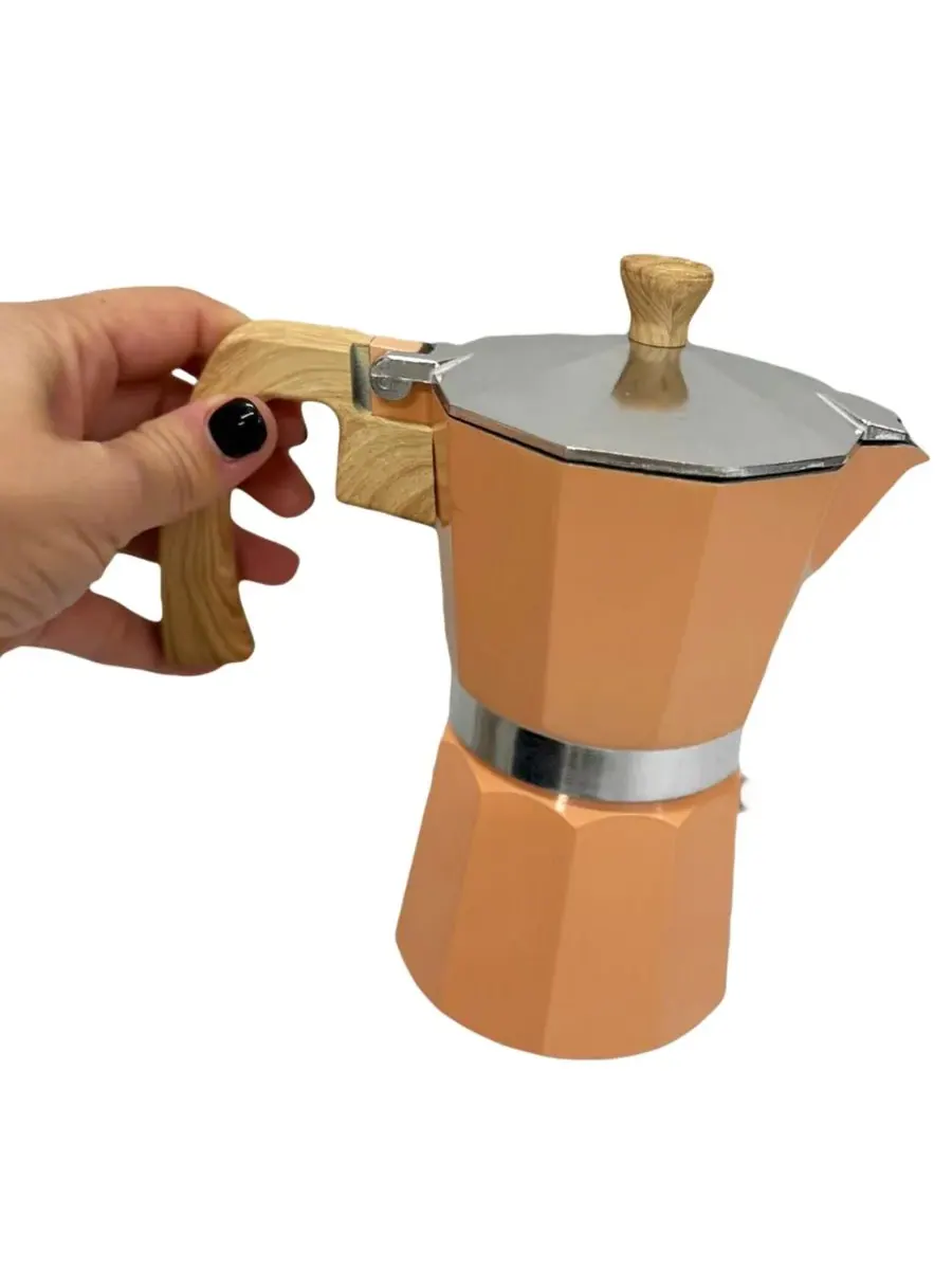 Алюминиевая кофеварка для эспрессо на 6 чашек Sedona Kitchen — изображение 8 из 10, бирюзовый