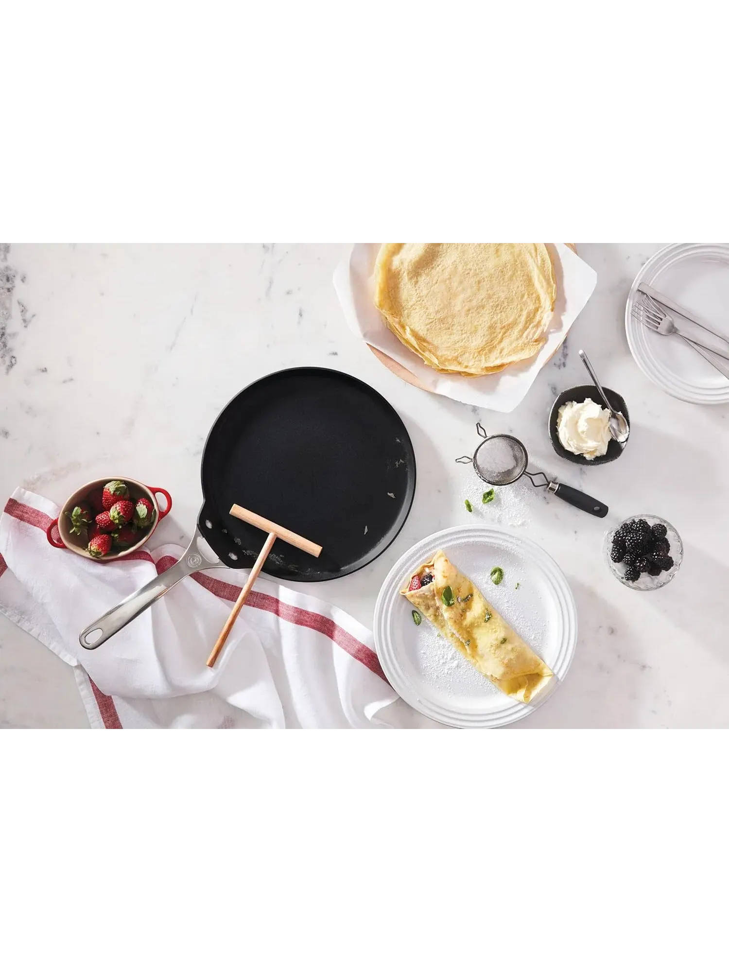 Сковорода для блинов Le Creuset Toughened Non-Stick, 28 см — изображение 5 из 8, черный