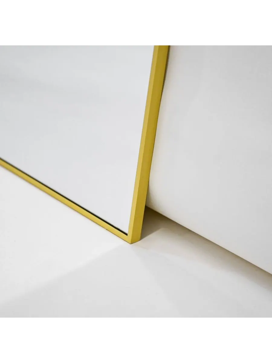 HOMLUX Прямоугольное настенное зеркало 24"x36" в раме из золотистого алюминиевого сплава — изображение 3 из 6, золото