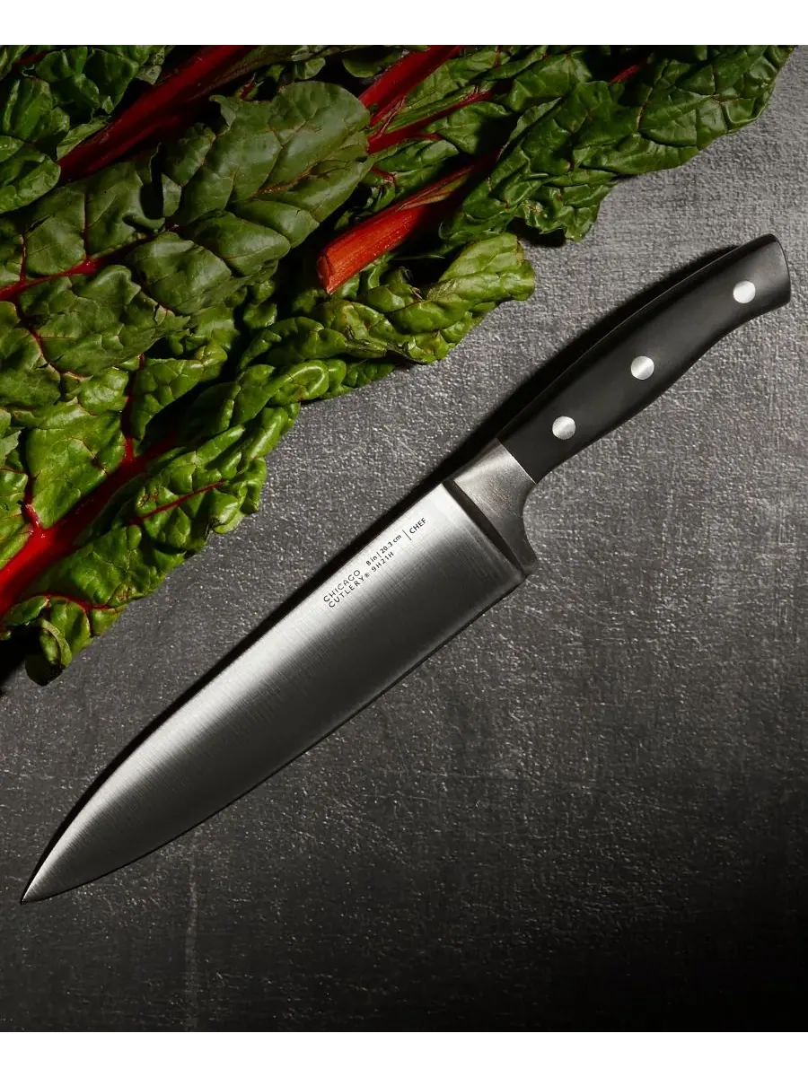 Набор ножей Insignia Classic из 18 предметов с подставкой и встроенной точилкой Chicago Cutlery — изображение 3 из 6, черный