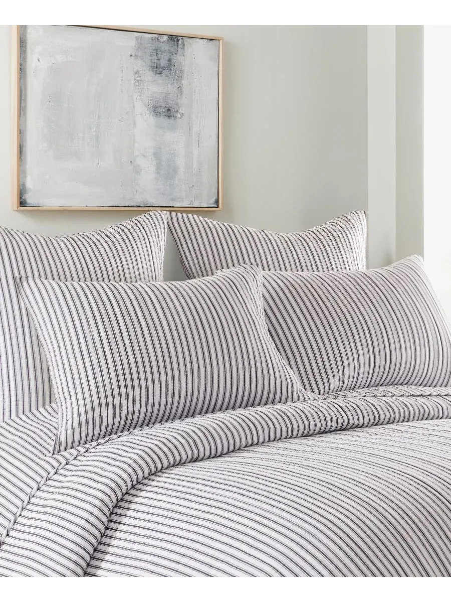 Двустороннее одеяло Tobago Stripe, 3 предмета, размер Full/Queen Levtex — изображение 1 из 6, черный