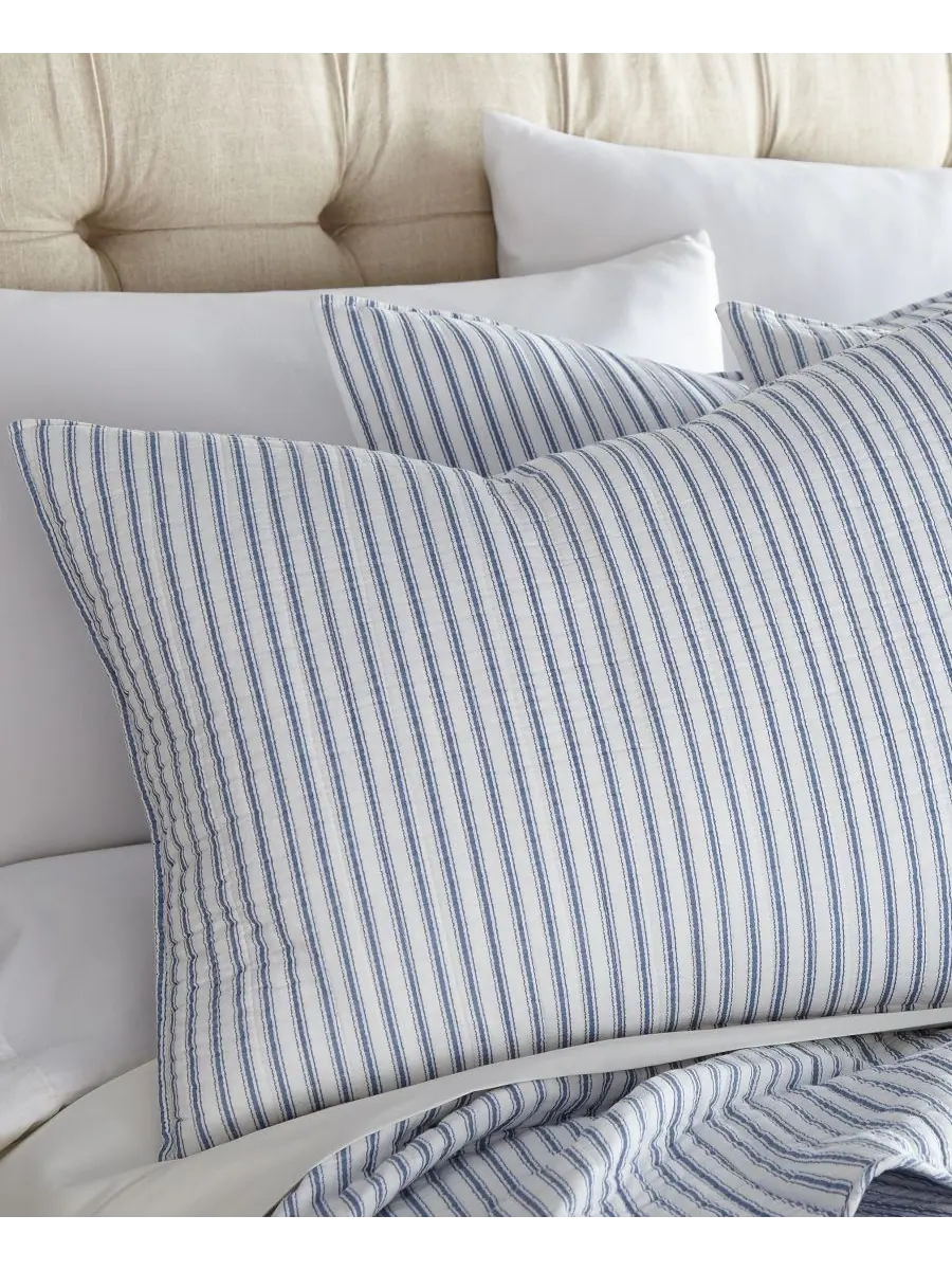 Двустороннее одеяло Tobago Stripe, 3 предмета, размер Full/Queen Levtex — изображение 2 из 5, синий