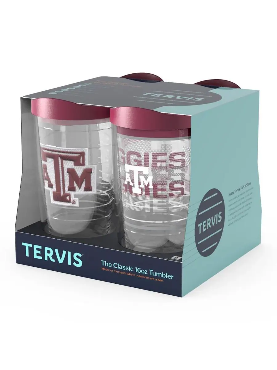 Набор из 4 стаканов Tervis Texas A&M Aggies 16 oz — изображение 2 из 5, нет цвета