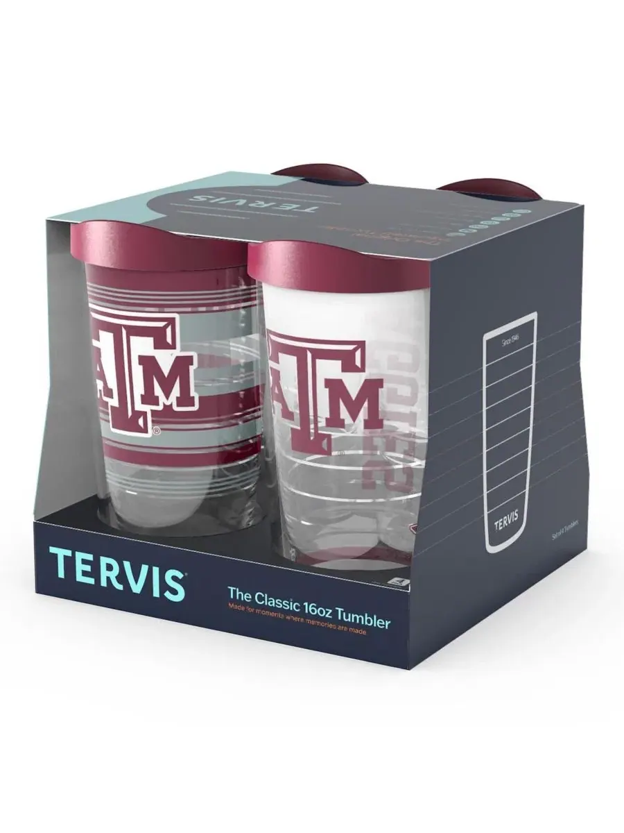 Набор из 4 стаканов Tervis Texas A&M Aggies 16 oz — изображение 3 из 5, нет цвета