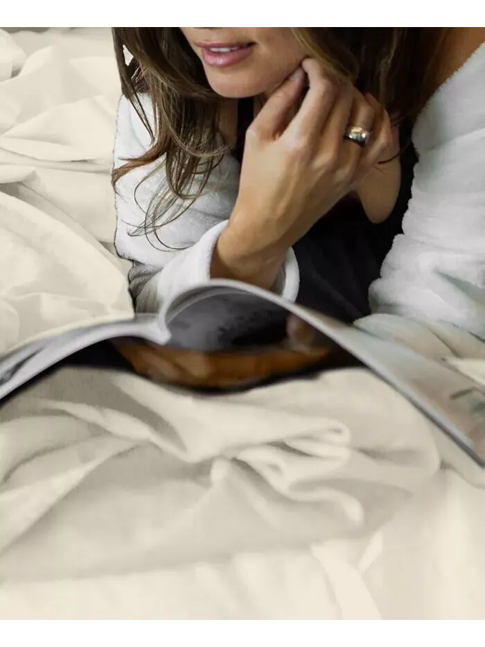 Роскошный мягкий гладкий комплект пододеяльников Pillow Gal — изображение 2 из 3, бежевый