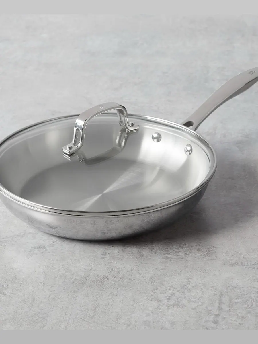 J.A. Henckels Сковорода HENCKELS Clad H3 из нержавеющей стали, 10 дюймов, с крышкой — изображение 5 из 7, серебристый