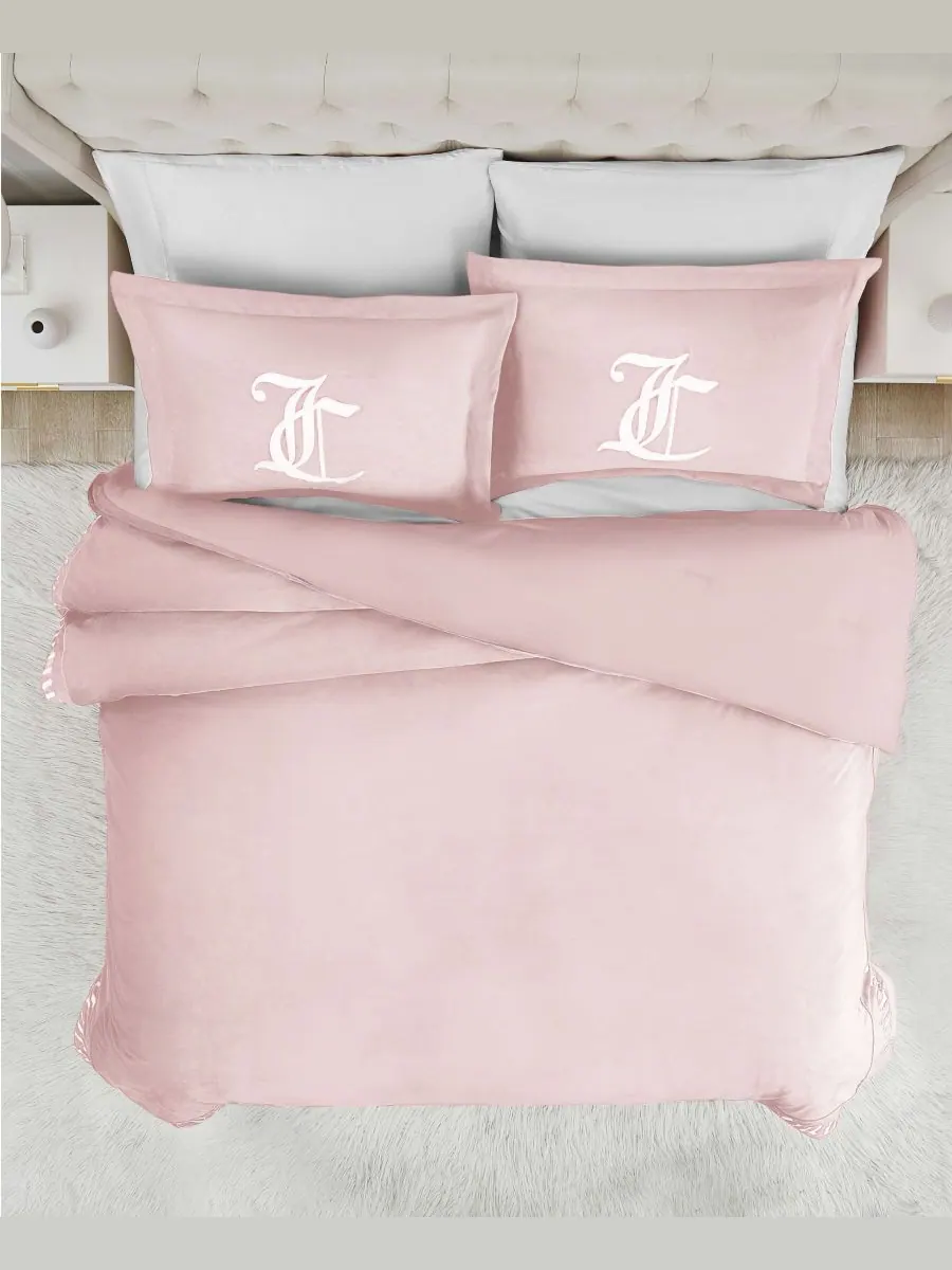 Двустороннее бархатное одеяло, размер Twin/Twin XL Juicy Couture — изображение 6 из 7, бежевый