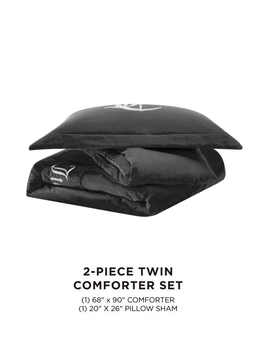 Двустороннее бархатное одеяло, размер Twin/Twin XL Juicy Couture — изображение 6 из 7, черный