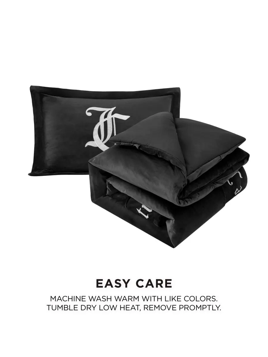 Двустороннее бархатное одеяло, размер Twin/Twin XL Juicy Couture — изображение 7 из 7, черный