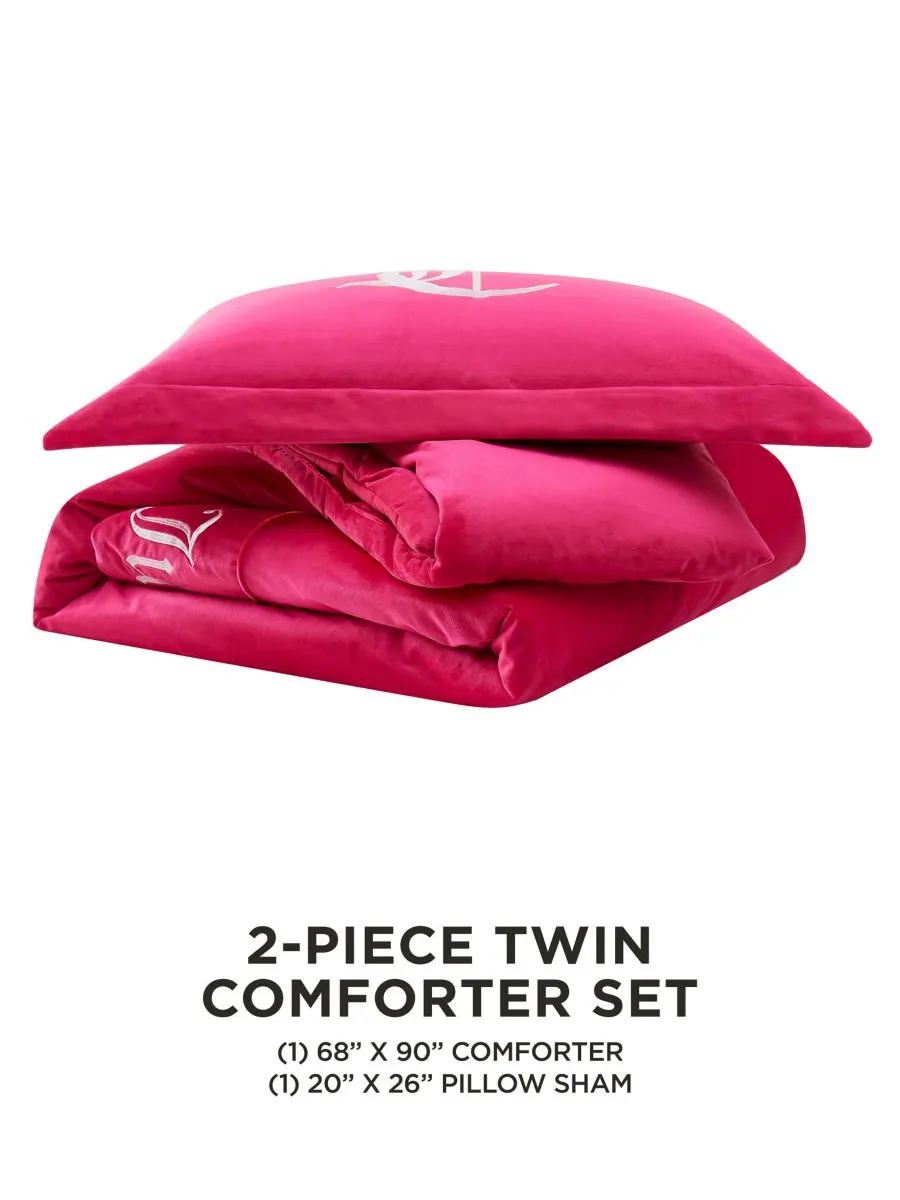 Двустороннее бархатное одеяло, размер Twin/Twin XL Juicy Couture — изображение 3 из 4, розовый