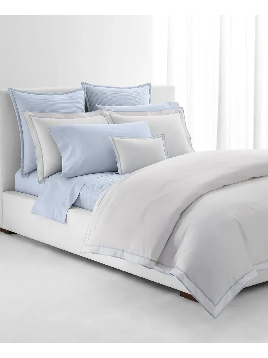 Пододеяльник Spencer из сатина с каймой, King Lauren Ralph Lauren — изображение 1 из 2, синий