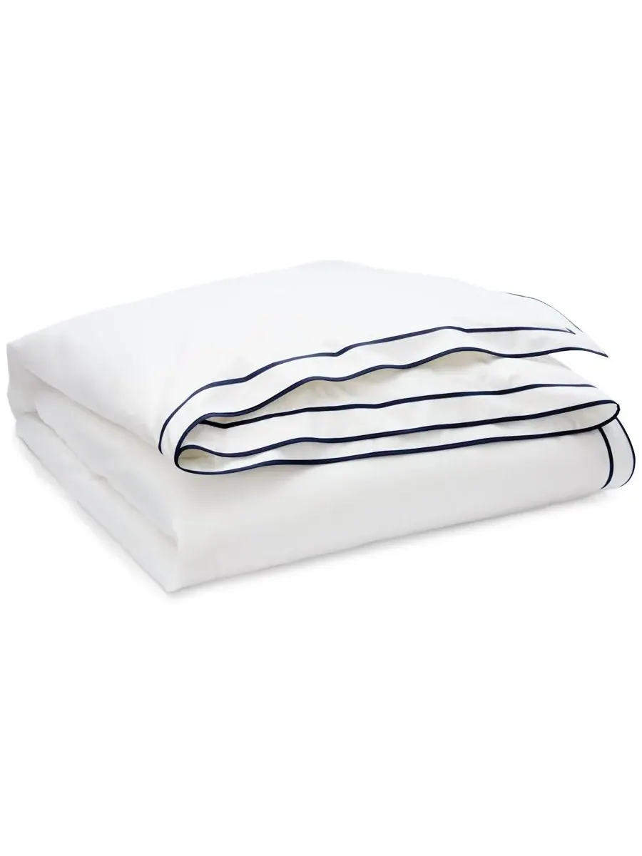 Пододеяльник Spencer из сатина с каймой, King Lauren Ralph Lauren — изображение 2 из 5, белый темно-синий