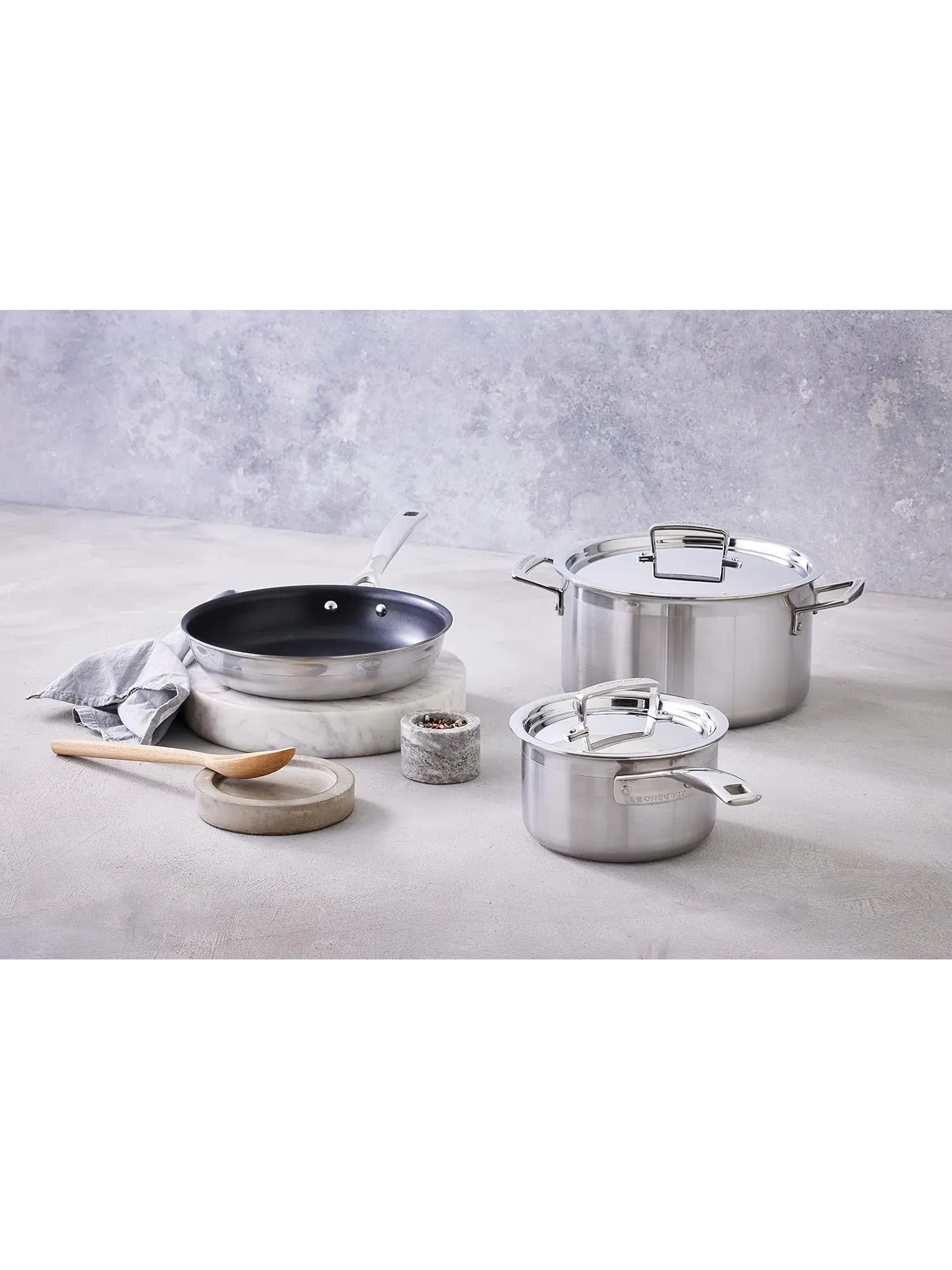 Набор посуды Le Creuset Tri-Ply Stainless Steel, 5 предметов — изображение 6 из 6, серебристый