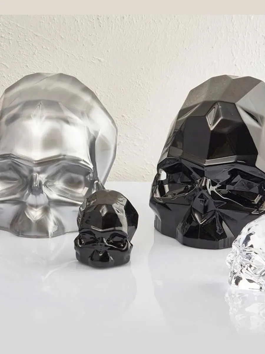 Декоративная фигурка черепа Memento Mori, маленькая Nude Glass — изображение 2 из 2, прозрачный