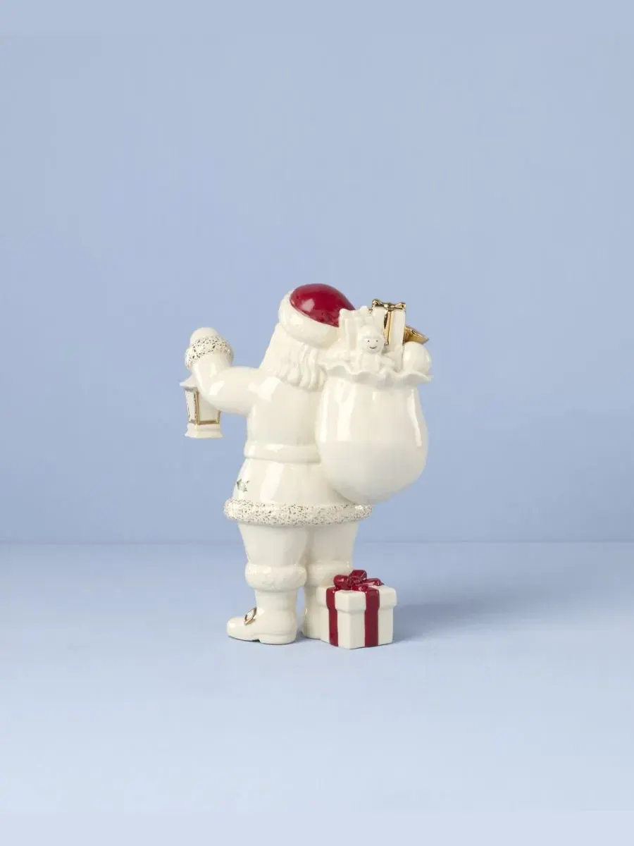 Фигурка Санты с фонарем Santa with Lantern Figurine Lenox — изображение 3 из 5, белый