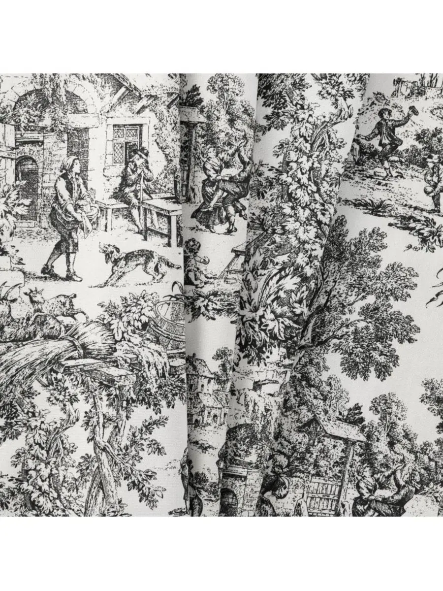 Шторка для ванной Victoria Park Toile с принтом Ellis Curtain — изображение 2 из 3, черный