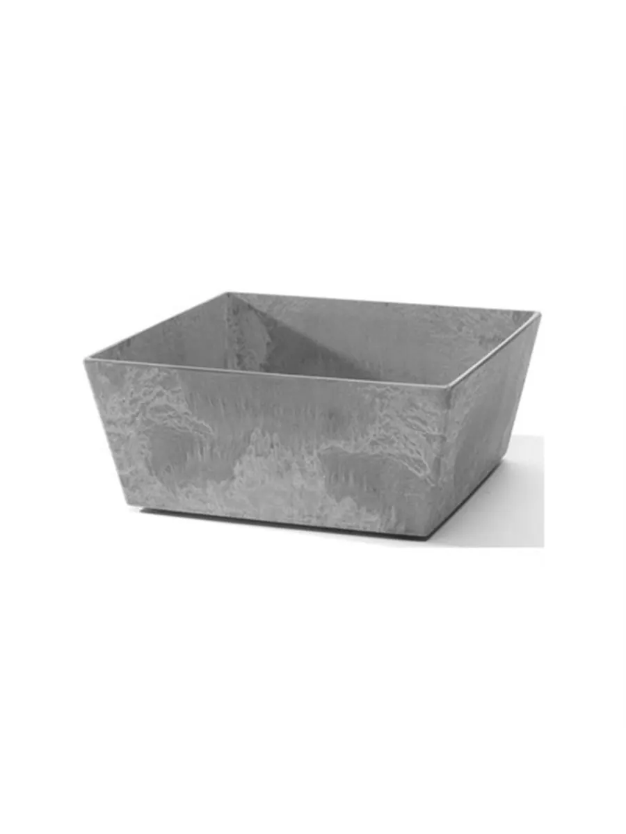 36120 Самополивающийся кашпо Ella Low Square, серое, 12 дюймов Novelty — серый