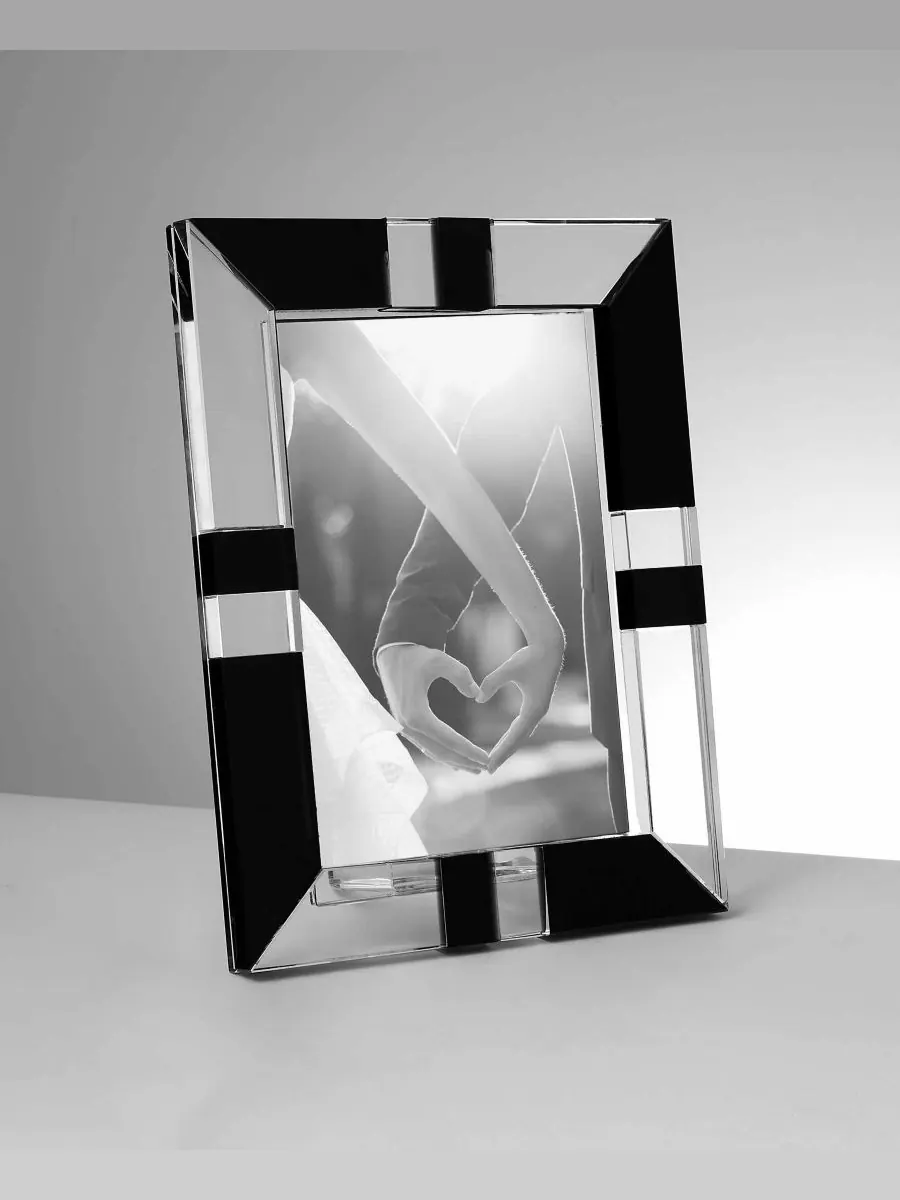 Фоторамка Kitt Crystal, 5 x 7 дюймов Philip Whitney — изображение 2 из 4, прозрачный/черный