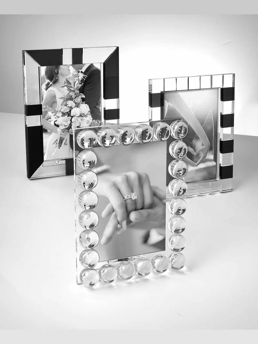 Фоторамка Kitt Crystal, 5 x 7 дюймов Philip Whitney — изображение 3 из 4, прозрачный/черный
