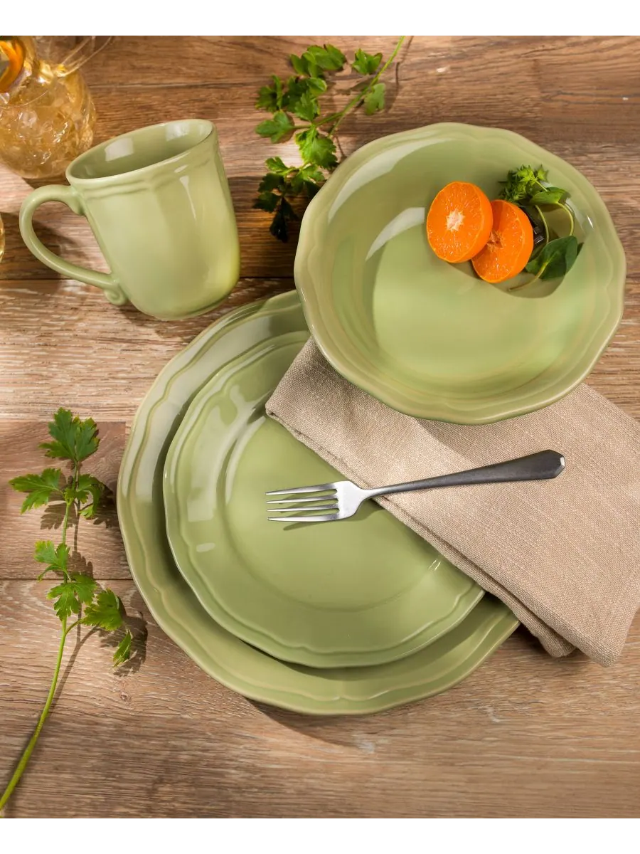 Набор посуды Siena из 16 предметов, на 4 персоны Euro Ceramica — изображение 2 из 5, зеленый