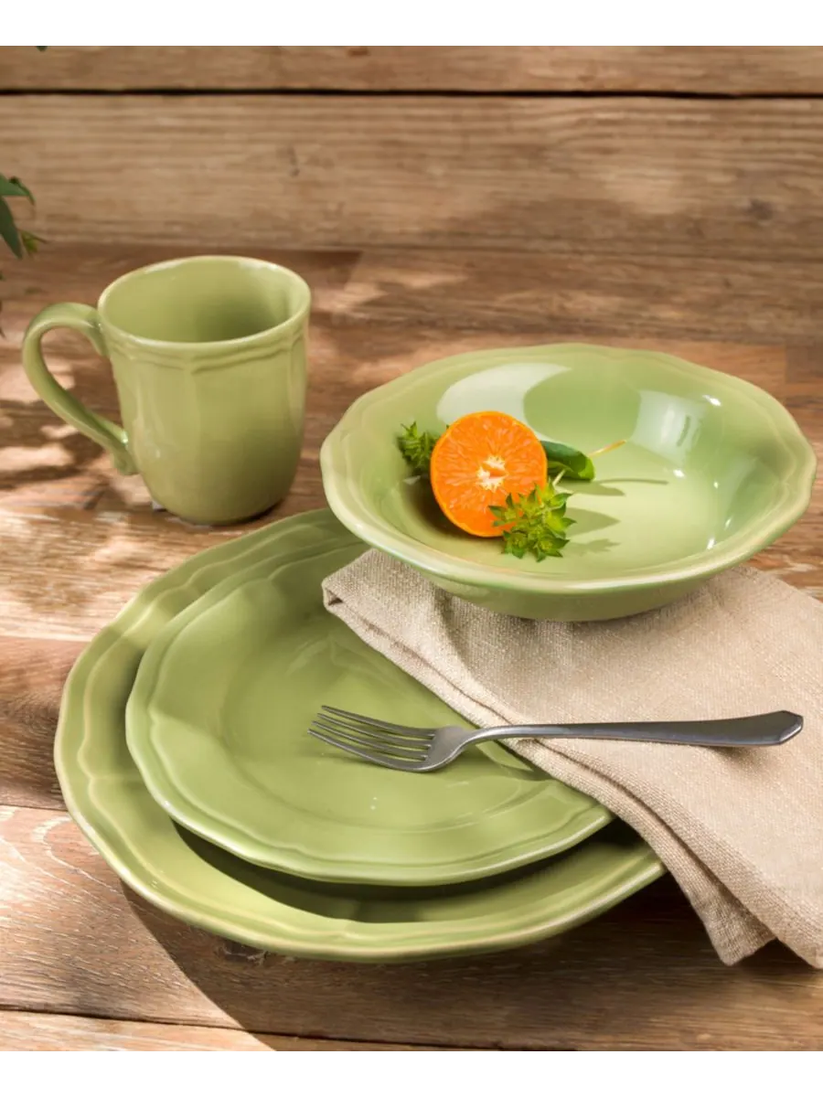 Набор посуды Siena из 16 предметов, на 4 персоны Euro Ceramica — изображение 3 из 5, зеленый